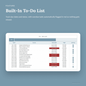 built in to do list with overdue notifications